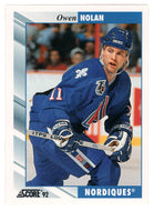 Owen Nolan - Quebec Nordiques (NHL Hockey Card) 1992-93 Score # 286 Mint