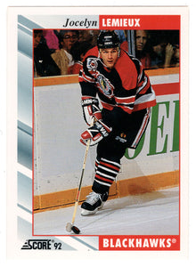 Jocelyn Lemieux - Chicago Blackhawks (NHL Hockey Card) 1992-93 Score # 309 Mint