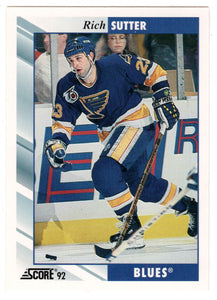 Rich Sutter - St. Louis Blues (NHL Hockey Card) 1992-93 Score # 327 Mint