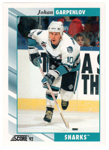 Johan Garpenlov - San Jose Sharks (NHL Hockey Card) 1992-93 Score # 406 Mint