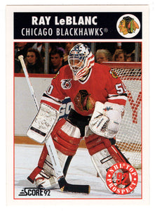 Ray LeBlanc - Chicago Blackhawks - Top Prospect (NHL Hockey Card) 1992-93 Score # 486 Mint