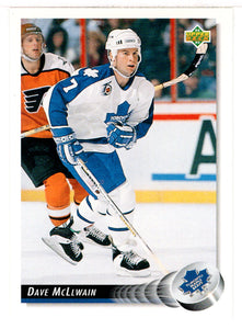 Dave McLlwain - Toronto Maple Leafs (NHL Hockey Card) 1992-93 Upper Deck # 93 Mint