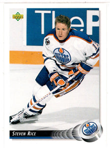 Steven Rice - Edmonton Oilers (NHL Hockey Card) 1992-93 Upper Deck # 98 Mint