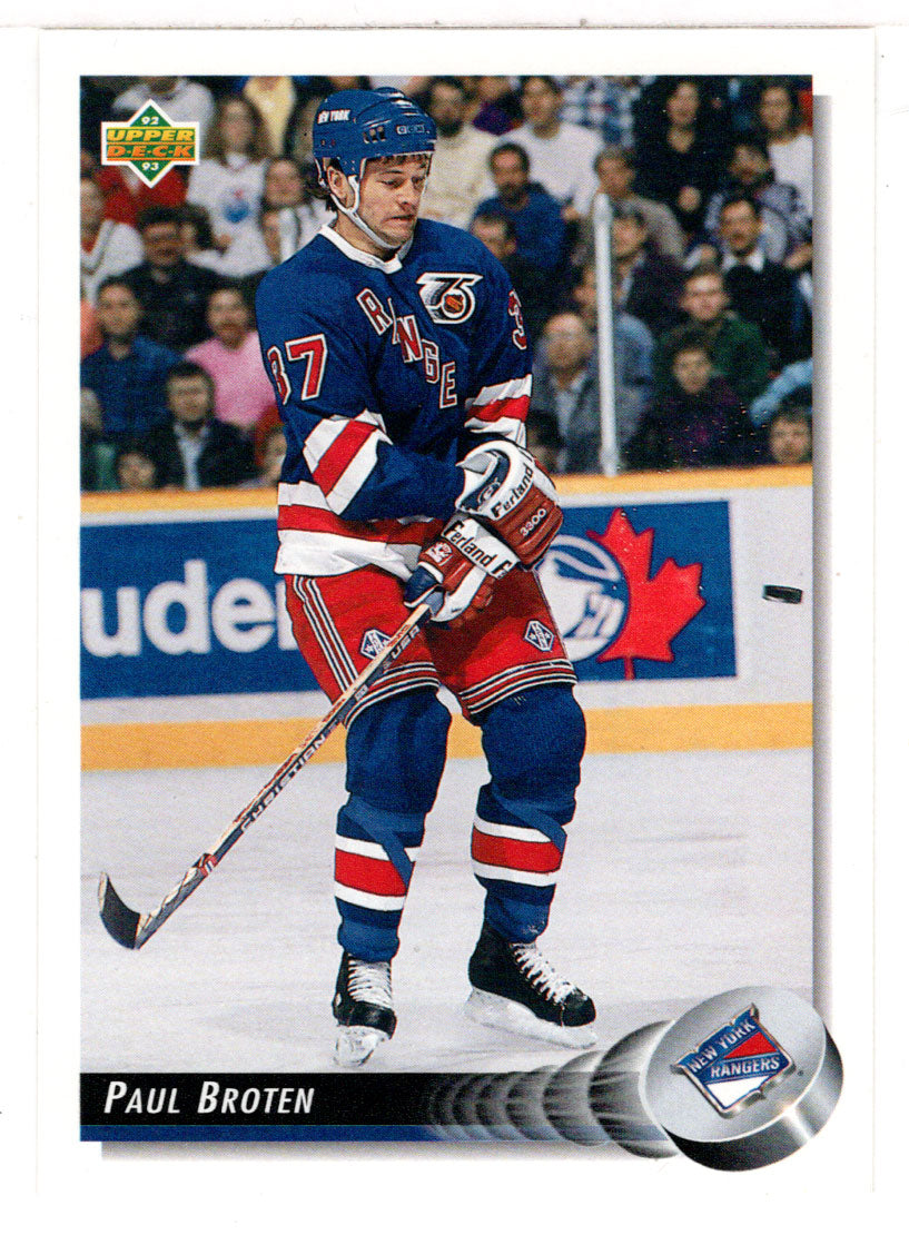 Paul Broten - New York Rangers (NHL Hockey Card) 1992-93 Upper Deck # 148 Mint