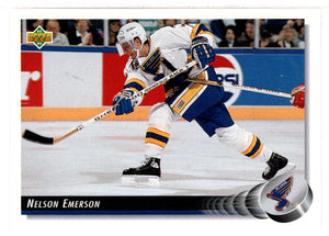 Nelson Emerson - St. Louis Blues (NHL Hockey Card) 1992-93 Upper Deck # 166 Mint