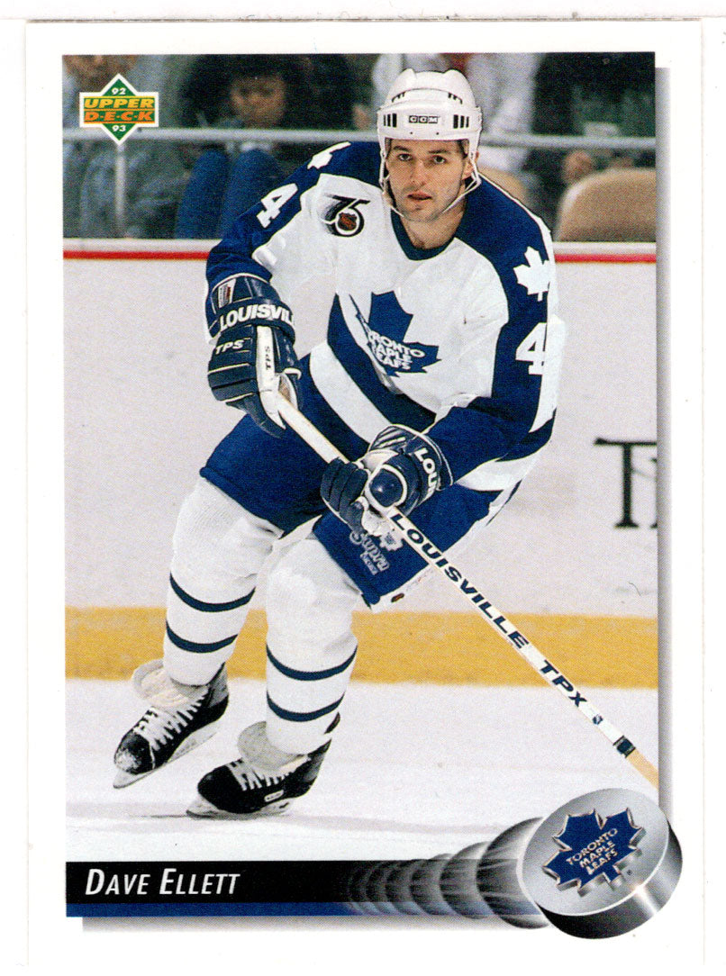 Dave Ellet Maple Leafs Hand Signed 1992-93 Score Hockey Card 152 NM-MT -  All Sports Custom Framing