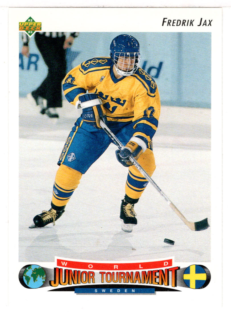Fredrik Jax RC - Sweden (1992 World Junior Championships) (NHL Hockey Card) 1992-93 Upper Deck # 230 Mint