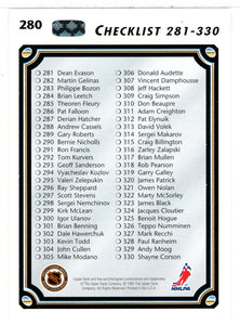 Checklist # 3 (NHL Hockey Card) 1992-93 Upper Deck # 280 Mint