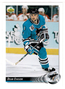 Dean Evason - San Jose Sharks (NHL Hockey Card) 1992-93 Upper Deck # 281 Mint