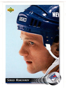 Sergei Nemchinov - New York Rangers (NHL Hockey Card) 1992-93 Upper Deck # 298 Mint