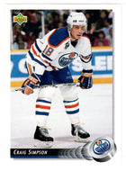 Craig Simpson - Edmonton Oilers (NHL Hockey Card) 1992-93 Upper Deck # 309 Mint