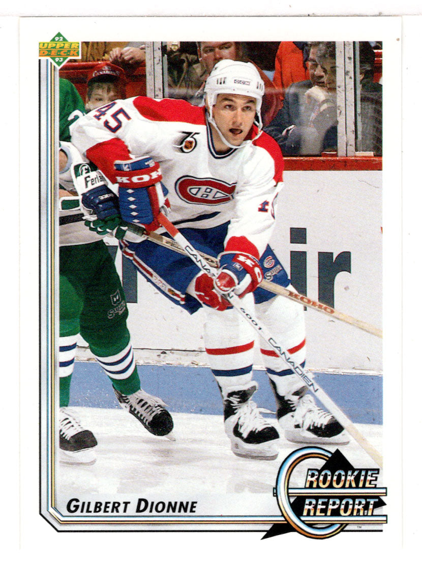 Gilbert Dionne - Montreal Canadiens - Rookie Report (NHL Hockey Card) 1992-93 Upper Deck # 356 Mint