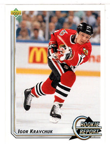 Igor Kravchuk - Chicago Blackhawks - Rookie Report (NHL Hockey Card) 1992-93 Upper Deck # 367 Mint