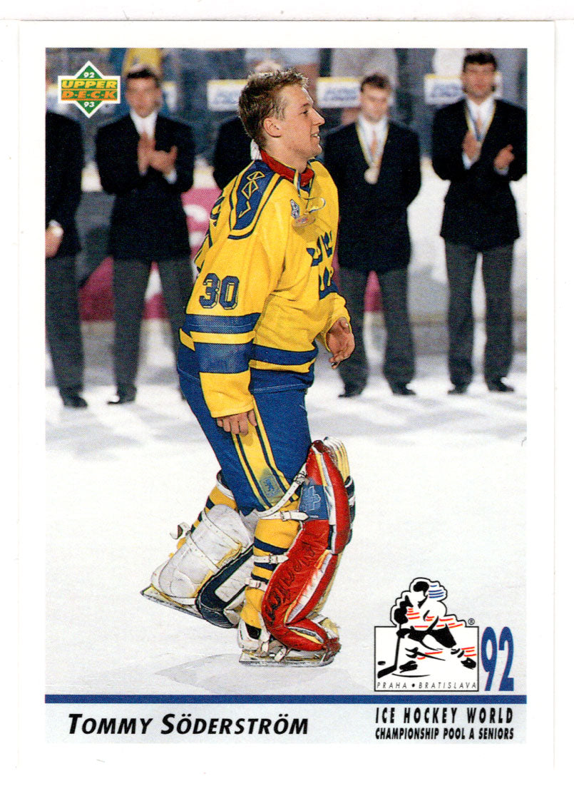 Tommy Soderstrom RC - Sweden - 1992 World Championships (NHL Hockey Card) 1992-93 Upper Deck # 377 Mint