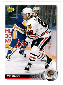 Rob Brown - Chicago Blackhawks (NHL Hockey Card) 1992-93 Upper Deck # 387 Mint