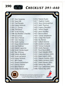 Checklist # 4 (NHL Hockey Card) 1992-93 Upper Deck # 390 Mint