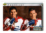 Checklist - Star Rookies - Scott Lachance - Keith Tkachuk (NHL Hockey Card) 1992-93 Upper Deck # 398 Mint