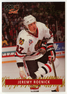 Jeremy Roenick - Chicago Blackhawks - Gold Team Leaders (NHL Hockey Card) 1992-93 Pro Set # 2 Mint