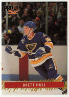 Brett Hull - St. Louis Blues - Gold Team Leaders (NHL Hockey Card) 1992-93 Pro Set # 8 Mint