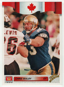 Chris Walby - Winnipeg Blue Bombers (CFL Football Card) 1992 All World # 58 Mint