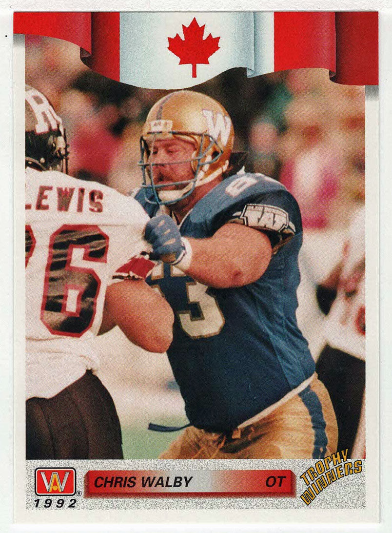 Chris Walby - Winnipeg Blue Bombers (CFL Football Card) 1992 All World # 58 Mint