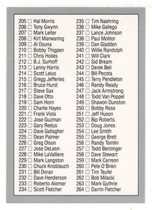 Checklist # 3 (MLB Baseball Card) 1992 Leaf # 199 Mint
