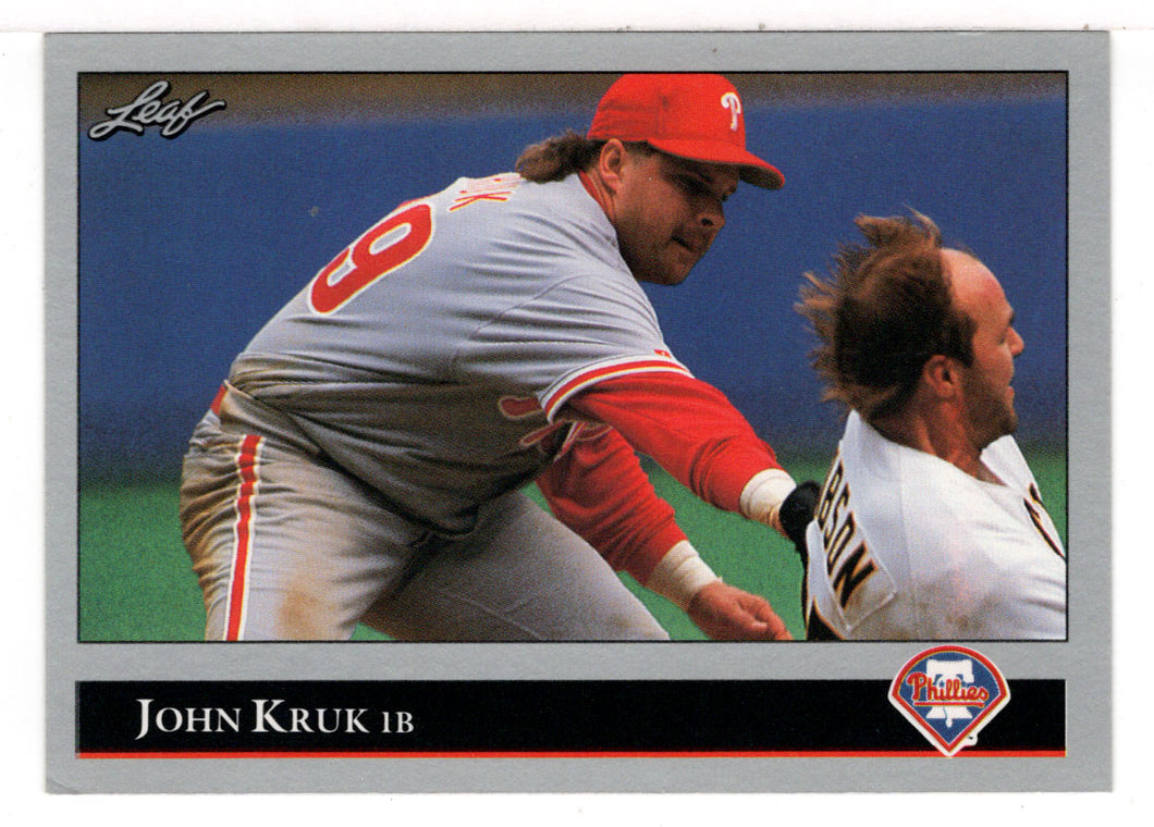 John Kruk - Philadelphia Phillies (MLB Baseball Card) 1992 Leaf # 313 Mint