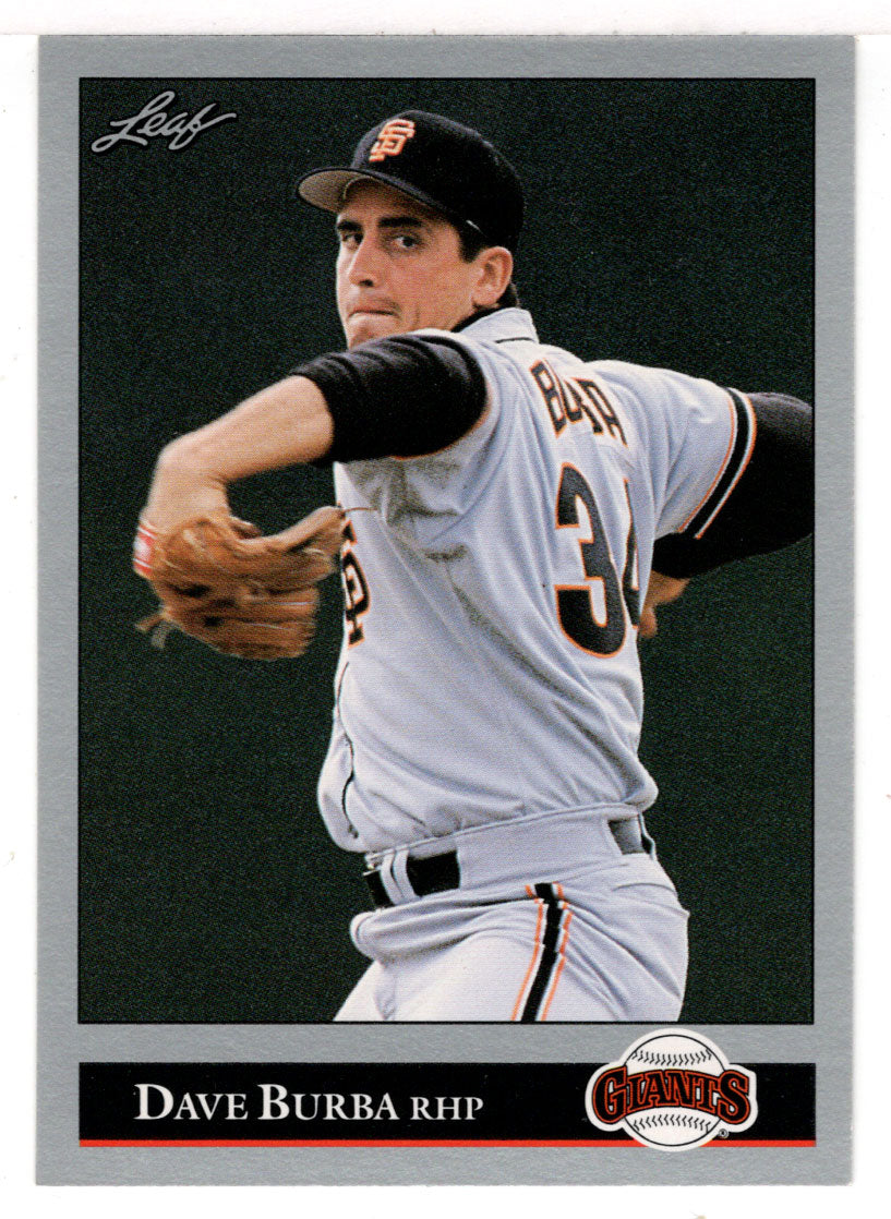 Dave Burba - San Francisco Giants (MLB Baseball Card) 1992 Leaf # 471 Mint