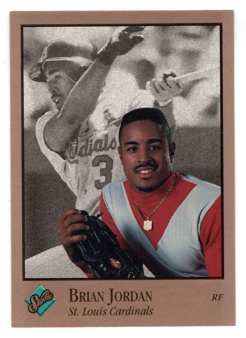 Brian Jordan RC - St. Louis Cardinals (MLB Baseball Card) 1992 Leaf Studio # 93 Mint