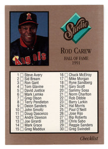 Checklist # 1 - Rod Carew (MLB Baseball Card) 1992 Leaf Studio # 261 Mint