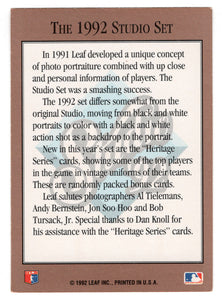 Studio History and Title Card (MLB Baseball Card) 1992 Leaf Studio # 264 Mint