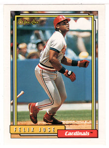 Felix Jose - St. Louis Cardinals (MLB Baseball Card) 1992 O-Pee-Chee # 105 Mint