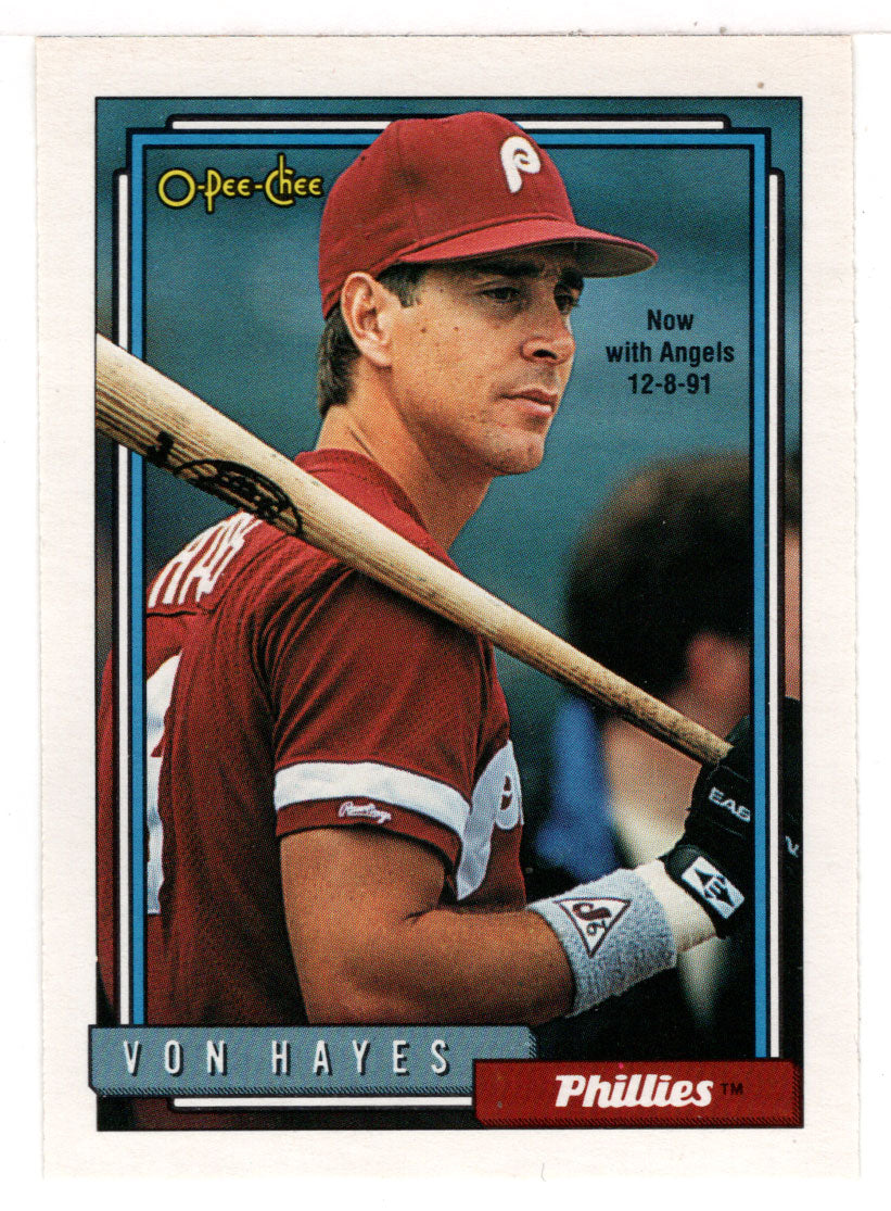 Von Hayes - California Angels (MLB Baseball Card) 1992 O-Pee-Chee # 135 Mint