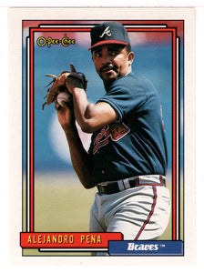 Alejandro Pena - Atlanta Braves (MLB Baseball Card) 1992 O-Pee-Chee # 337 Mint