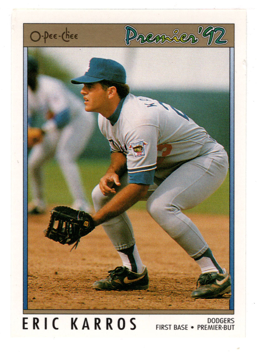 Eric Karros - Los Angeles Dodgers (MLB Baseball Card) 1992 O-Pee-Chee Premier # 63 Mint
