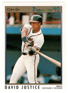 David Justice - Atlanta Braves (MLB Baseball Card) 1992 O-Pee-Chee Premier # 117 Mint