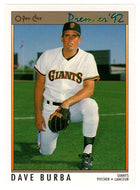 Dave Burba - San Francisco Giants (MLB Baseball Card) 1992 O-Pee-Chee Premier # 160 Mint