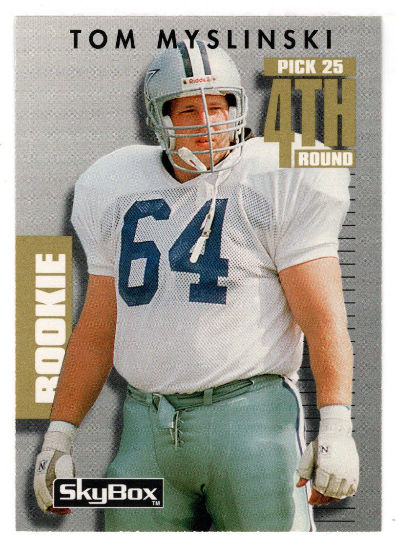 Tom Myslinski RC - Dallas Cowboys (NFL Football Card) 1992 Skybox Prime Time # 167 Mint