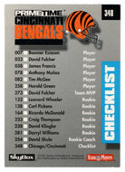 Chicago Bears - Cincinnati Bengals - Checklist (NFL Football Card) 1992 Skybox Prime Time # 348 Mint