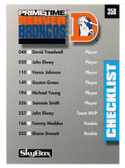 Detroit Lions - Denver Broncos - Checklist (NFL Football Card) 1992 Skybox Prime Time # 350 Mint