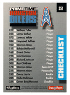 Green Bay Packers - Houston Oilers - Checklist (NFL Football Card) 1992 Skybox Prime Time # 351 Mint