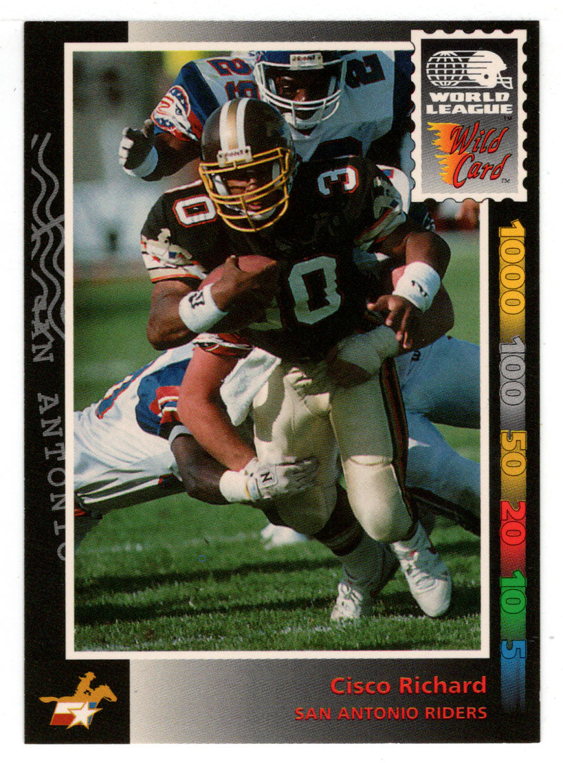 Cisco Richard - San Antonio Riders (WLAF Football Card) 1992 Wild Card WLAF World League # 25 Mint