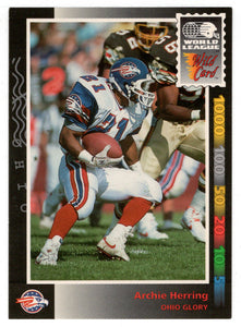 Archie Herring - Ohio Glory (WLAF Football Card) 1992 Wild Card WLAF World League # 41 Mint