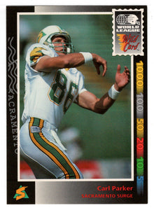 Carl Parker - Sacramento Surge (WLAF Football Card) 1992 Wild Card WLAF World League # 47 Mint