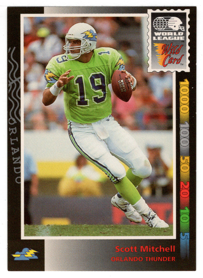 Scott Mitchell - Orlando Thunder (WLAF Football Card) 1992 Wild Card WLAF World League # 67 Mint