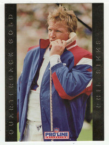 Phil Simms - New York Giants - Quarterback Gold (NFL Football Card) 1992 Pro Line Portraits # 17 Mint