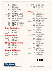 Checklist # 2 (NBA Basketball Card) 1992 Skybox USA # 100 Mint