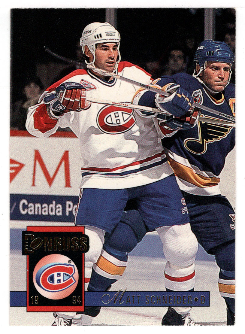 Mathieu Schneider - Montreal Canadiens (NHL Hockey Card) 1993-94 Donruss # 179 Mint