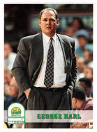 George Karl - Seattle SuperSonics - NBA Coach (NBA Basketball Card) 1993-94 Hoops # 254 Mint