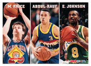 Mark Price - Mahmoud Abdul-Rauf - Eddie Johnson - League Leaders (NBA Basketball Card) 1993-94 Hoops # 287 Mint